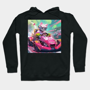 Pink Kitty Kart Hoodie